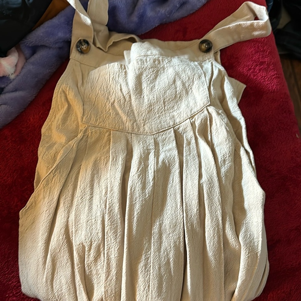 super cute tan overalls